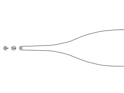 AESCULAP ADSON DISSECTING THIN FORCEPS - drept - dinți 1x2 - 12 cm - BD511R