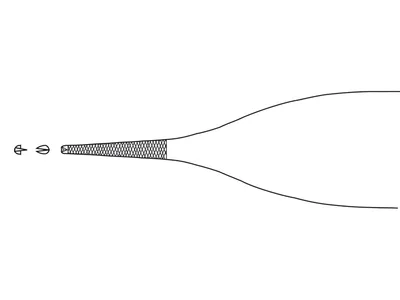 Clește de disecție Adson Aesculap cu striații - drept - dinți 1x2 - 12 cm - BD512R