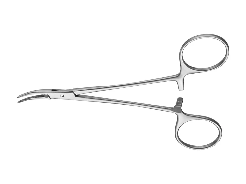 Aesculap Halsted mosquito hemostatic forceps - curved - 12.5 cm - BH111R