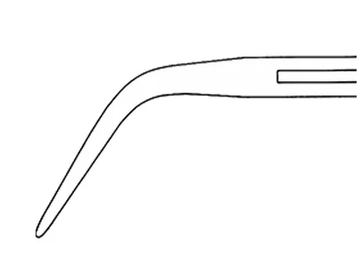 Clema de fixare Aesculap Backhaus - curbă - ascuțită - 13.5 cm - BF433R