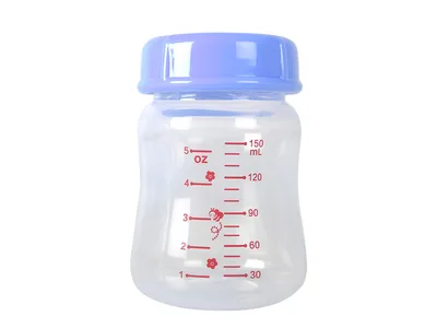 Sticlă pentru lapte matern 150 ml cu capac