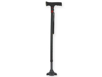 Baston cu luminia de siguranta si alarma Safety LIGHT cu baza antiderapanta - negru