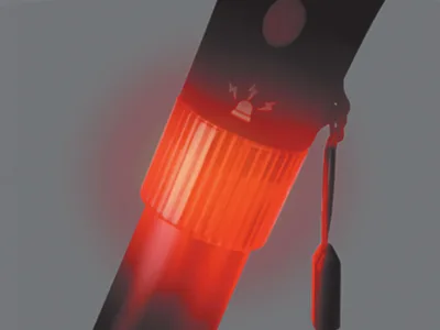 Cărucior cu lumină de siguranță - bază antiderapantă - negru