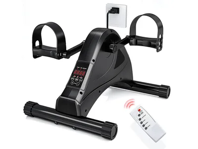 Exercitator electric cu pedale și display - negru