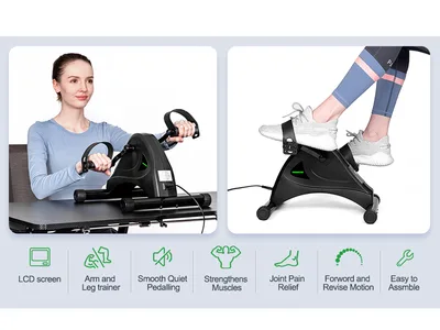 Exercitator electric cu pedale și display - negru