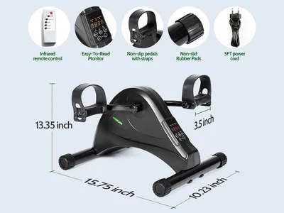 Exercitator electric cu pedale și display - negru