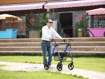Rollator ușor - pliabil - albastru