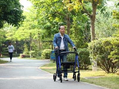 Rollator ușor - pliabil - albastru