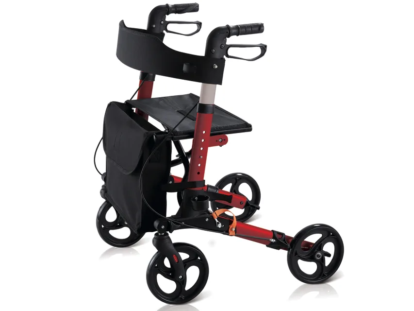 Rollator compact - pliabil - roșu