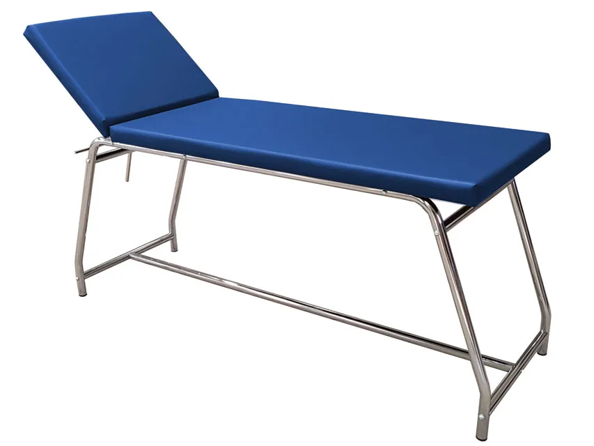 Masă de examen încărcătură 120 kg - cromată, saltea albastră