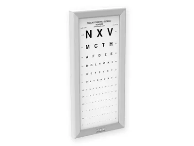Tablă optometrică LED ultra subțire - Monoyer