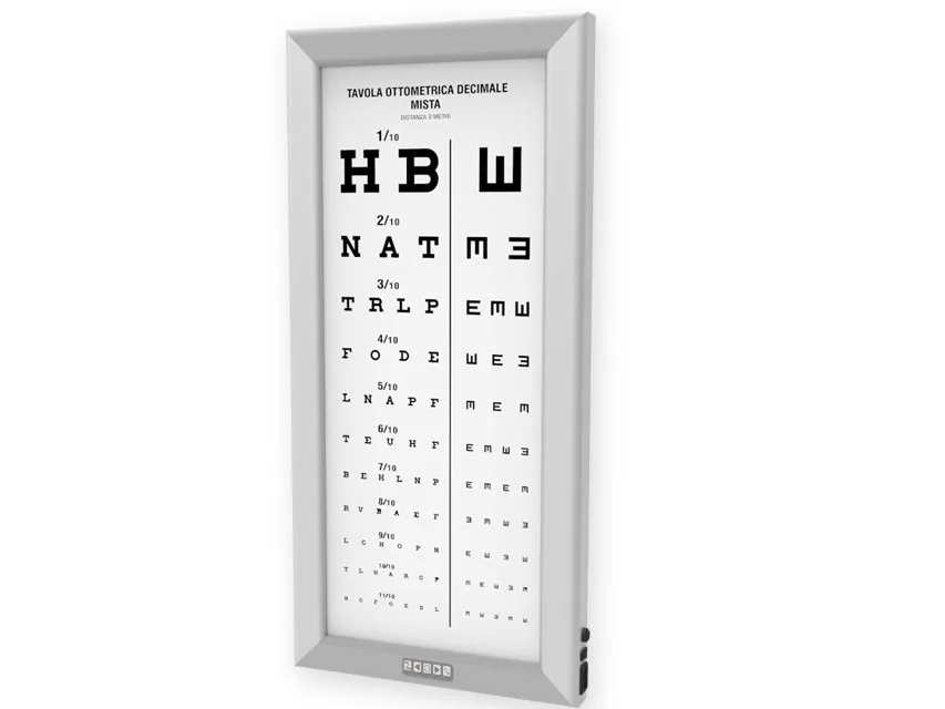 Tablă optometrică LED ultra slim - Zecimale mixte
