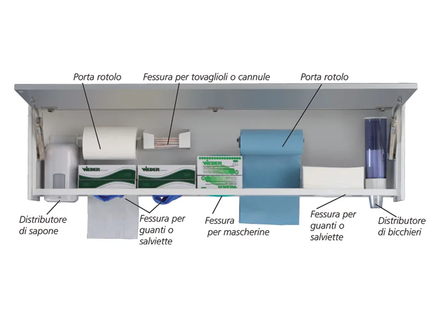 Unitate de perete multifuncțională - mare - albă