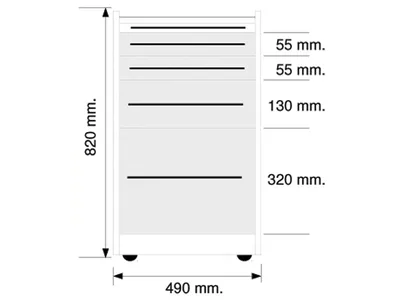 Unitate mobilă GE414 4 sertare 49 cm - alb