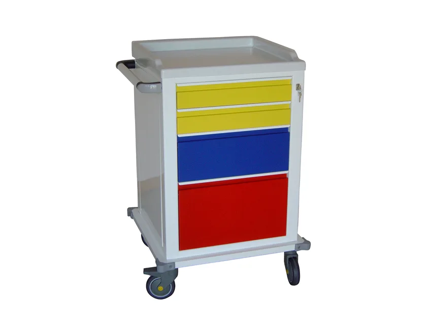 Cărucior modular oțel vopsit cu 3 sertare (2+1+1)
