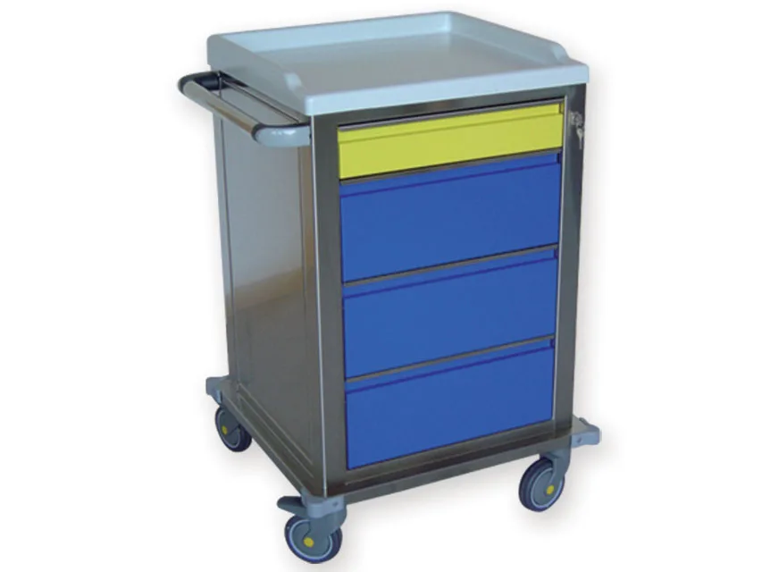 Cărucior modular din oțel inoxidabil cu 1+3 sertare