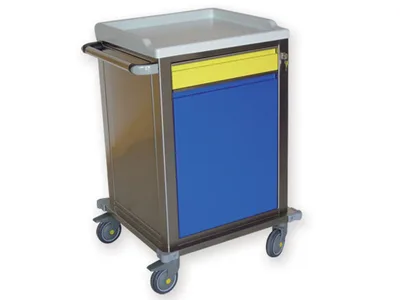 Cărucior modular din oțel inoxidabil cu 1 sertar + 1 raft