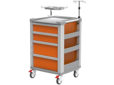 Cărucior compact de urgență - portocaliu