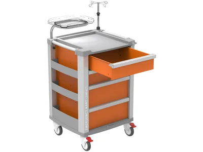 Cărucior compact de urgență - portocaliu