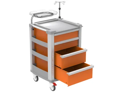 Cărucior compact de urgență - portocaliu