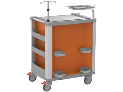 Cărucior medical de urgență mediu - portocaliu