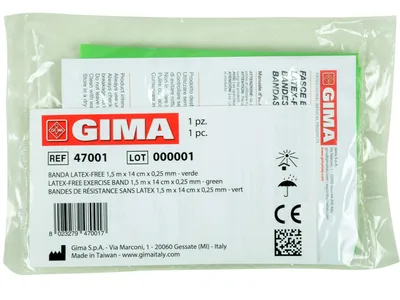Banda pentru exercitii fizice fara latex - 1.5 m x 14 cm x 0.25 mm - verde