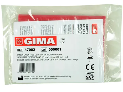 Banda pentru exercitii fizice fara latex - 1.5 m x 14 cm x 0.20 mm - galben