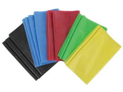 Set benzi de exercitii fara latex - 1.5 m x 14 cm x 5 nivele (set 5 buc)