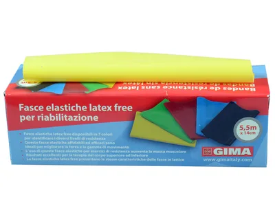 Banda pentru exercitii fizice fara latex - 5.5 m x 14 cm x 0.20 mm - galben