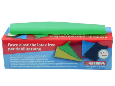 Banda pentru exercitii fizice fara latex - 5.5 m x 14 cm x 0.25 mm - verde