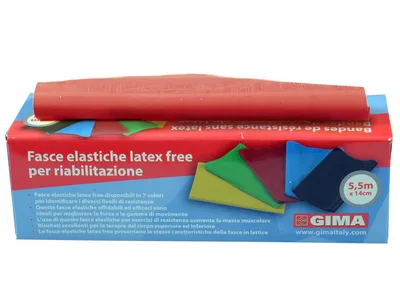 Banda pentru exercitii fizice fara latex - 5.5 m x 14 cm x 0.30 mm - rosu
