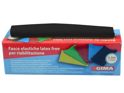 Banda pentru exercitii fizice fara latex - 5.5 m x 14 cm x 0.40 mm - negru