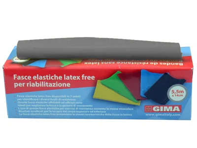 Banda pentru exercitii fizice fara latex - 5.5 m x 14 cm x 0.50 mm - gri