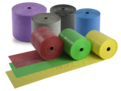 Banda de exercitii fara latex 45 m x 14 cm x 0.25 mm - verde
