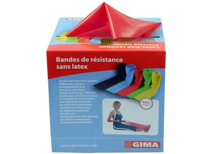 Banda pentru exercitii fizice fara latex - 45 m x 14 cm x 0.30 mm - rosu