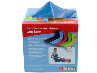 Banda pentru exercitii fizice fara latex - 45 m x 14 cm x 0.35 mm - albastru