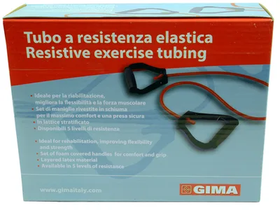 Banda elastica pt exercitii fizice cu manere tpr -125 cm x 1.5 mm - X-light - galben