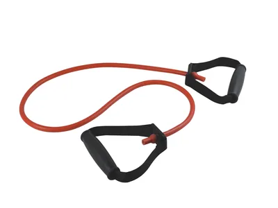 Banda elastica pt exercitii fizice cu manere tpr -125 cm x 2.5 mm - medium - rosu