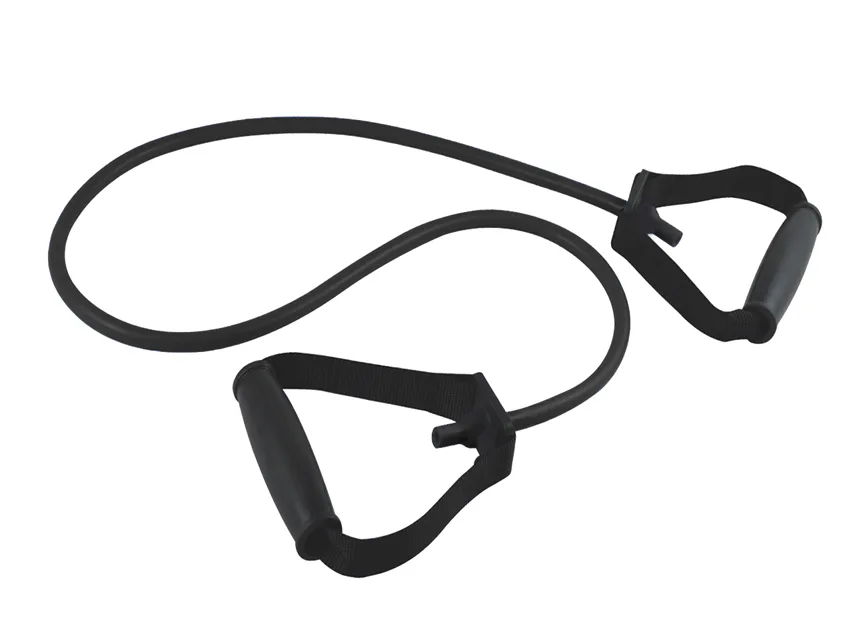 Banda elastica pt exercitii fizice cu manere tpr -125 cm x 3.5 mm - X-heavy - negru