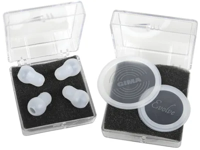 Kit GIMA Evolve: 2 diafragme flotante + 2 perechi de dopuri de urechi - transparent - de rezerva