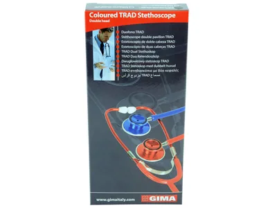Stetoscop tradițional cu cap dual colorat - albastru