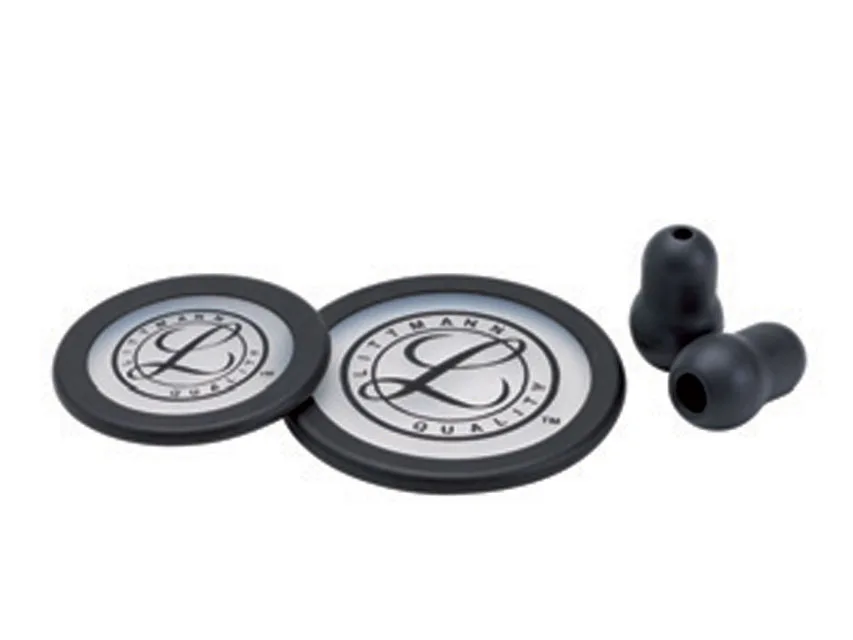 Kit accesorii Littmann 40016: 2 membrane+inel+olușuri auriculare pentru Classic III, Cardiology IV - negru - blister
