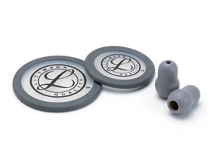 Kit accesorii Littmann 40017: 2 membrane+inelul de fixare+olives pentru Classic III, Cardiology IV - gri - blister