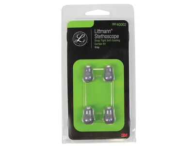 Vârfuri pentru urechi Littmann - 1 pereche mică + 1 pereche mare - gri - 40002
