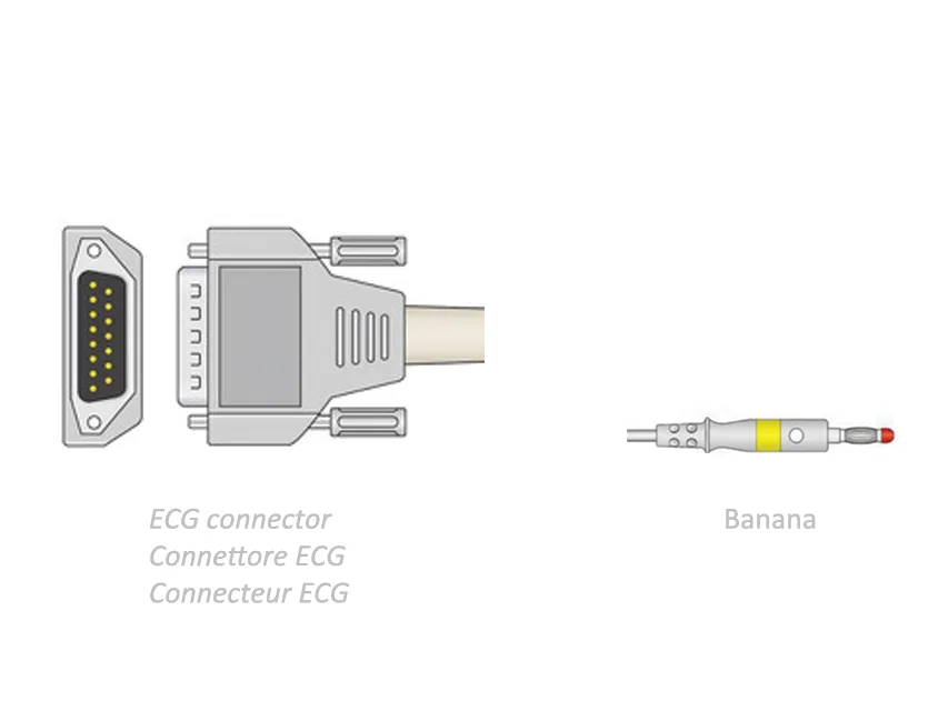 Cablu pacient ECG 2.2 m - banana - compatibil Biocare, Edan, Nihon și alții