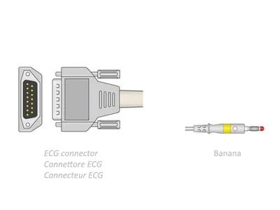 Cablul pacient ECG 2.2 m - banana - compatibil biocare, EDAN, nihon, altele