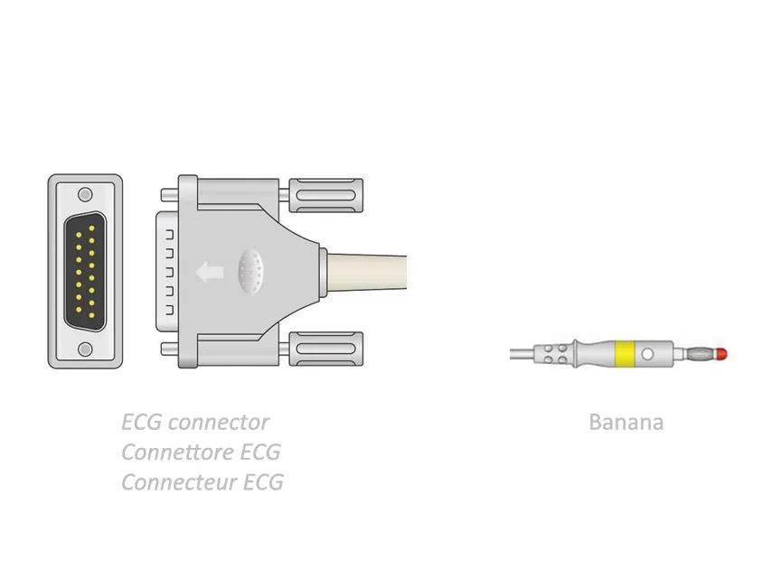 Cablu pacient ECG 2.2 m - banana - compatibil Camina, Colson, ST și altele