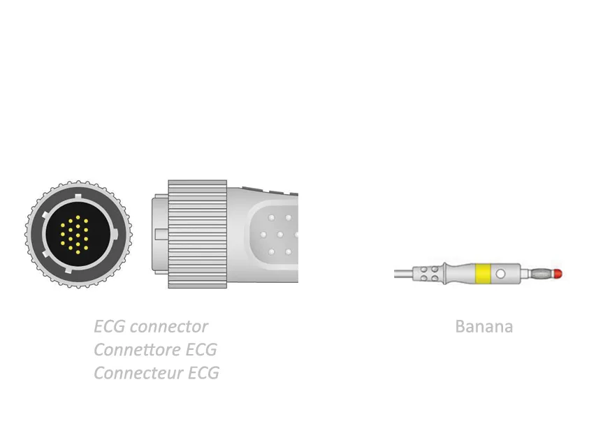 Cablu pacient ECG 2.2 m - banana - compatibil Cardioline
