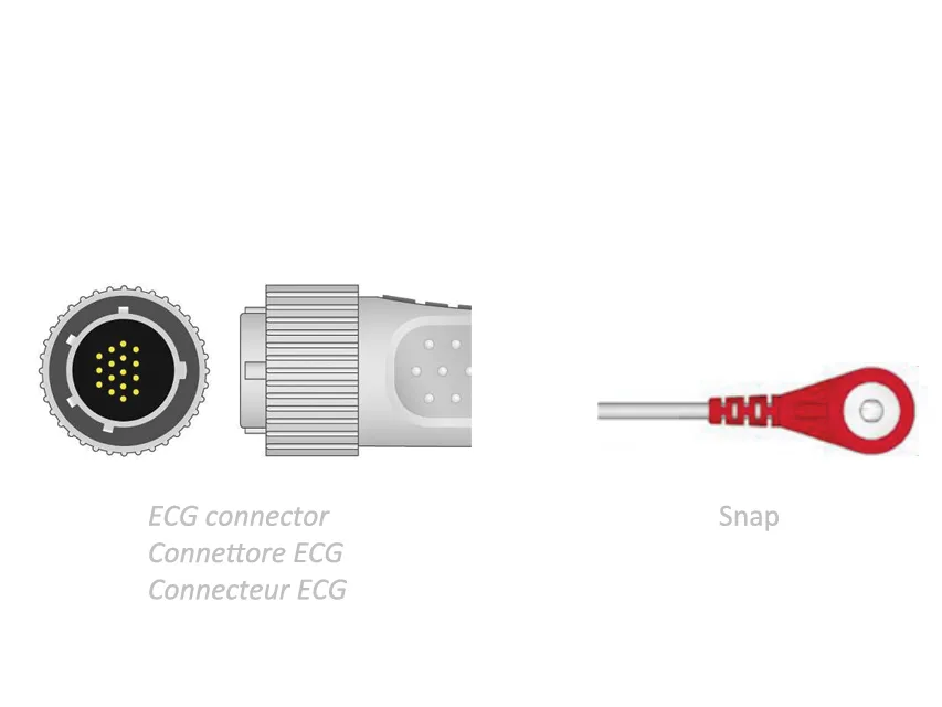 Cablu pacient ECG 2.2 m - snap - compatibil Cardioline