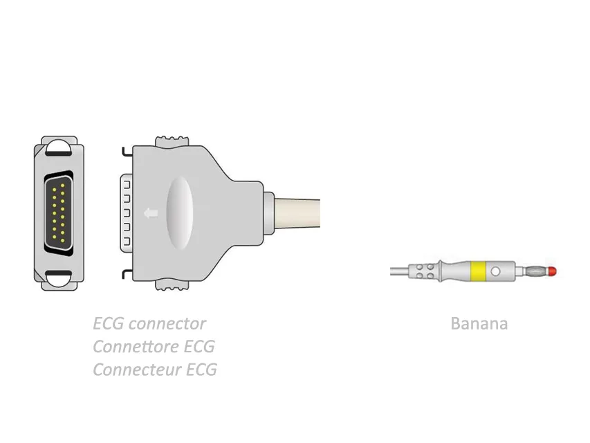 Cablu pacient ECG 2.2 m - banana - compatibil Fukuda Denshi